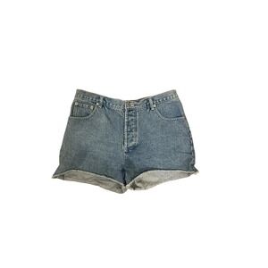 VTG Emergency Exit Women's Denim Shorts Y2K Light Wash 90s Size 13/14 Button Fly
